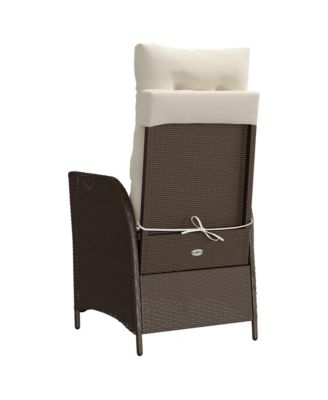 Reclining Garden Chair Set of 2 Brown