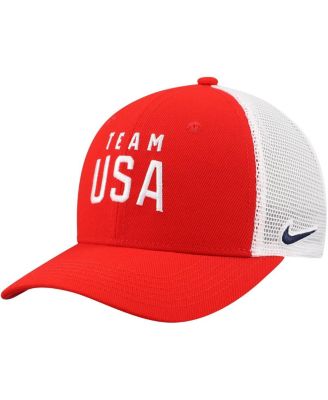 Nike - Big Boys and Girls Red/White Team USA Rise Performance Trucker Adjustable Hat
