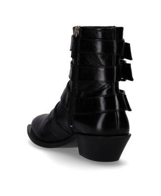 Eras Black Leather Ankle Boots