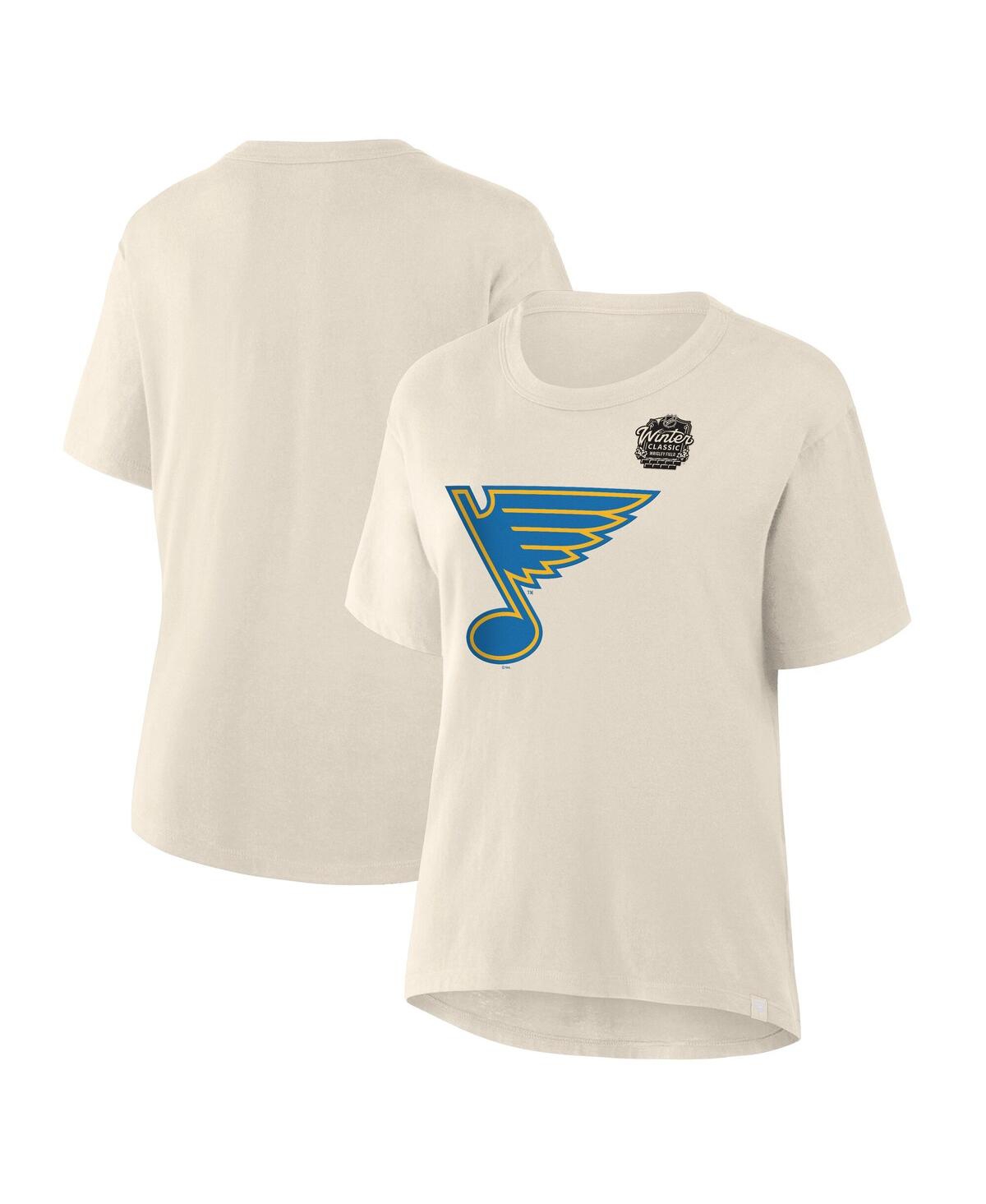 FANATICS WOMEN'S CREAM ST. LOUIS BLUES 2025 WINTER CLASSIC PRIMARY LOGO T-SHIRT 