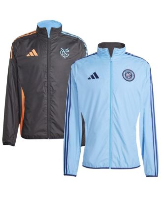 adidas - Men's Sky Blue/Black New York City FC 2025 Anthem Reversible Full-Zip Jacket