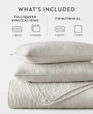 Floral Stitch 3-Pc. Lightweight Quilt Set, Full/Queen