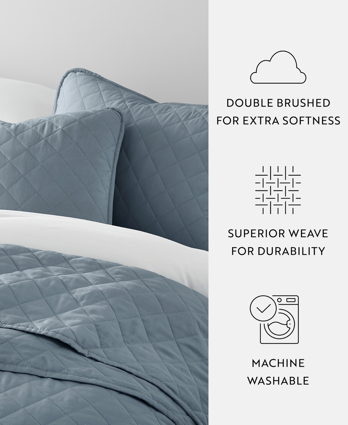 ienjoy Home Diamond Stitch 3-Pc. Lightweight Quilt Set, Full/Queen