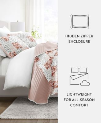 Scrolled Patchwork Reversible 2-Pc. Lightweight Quilt Set, Twin/Twin XL