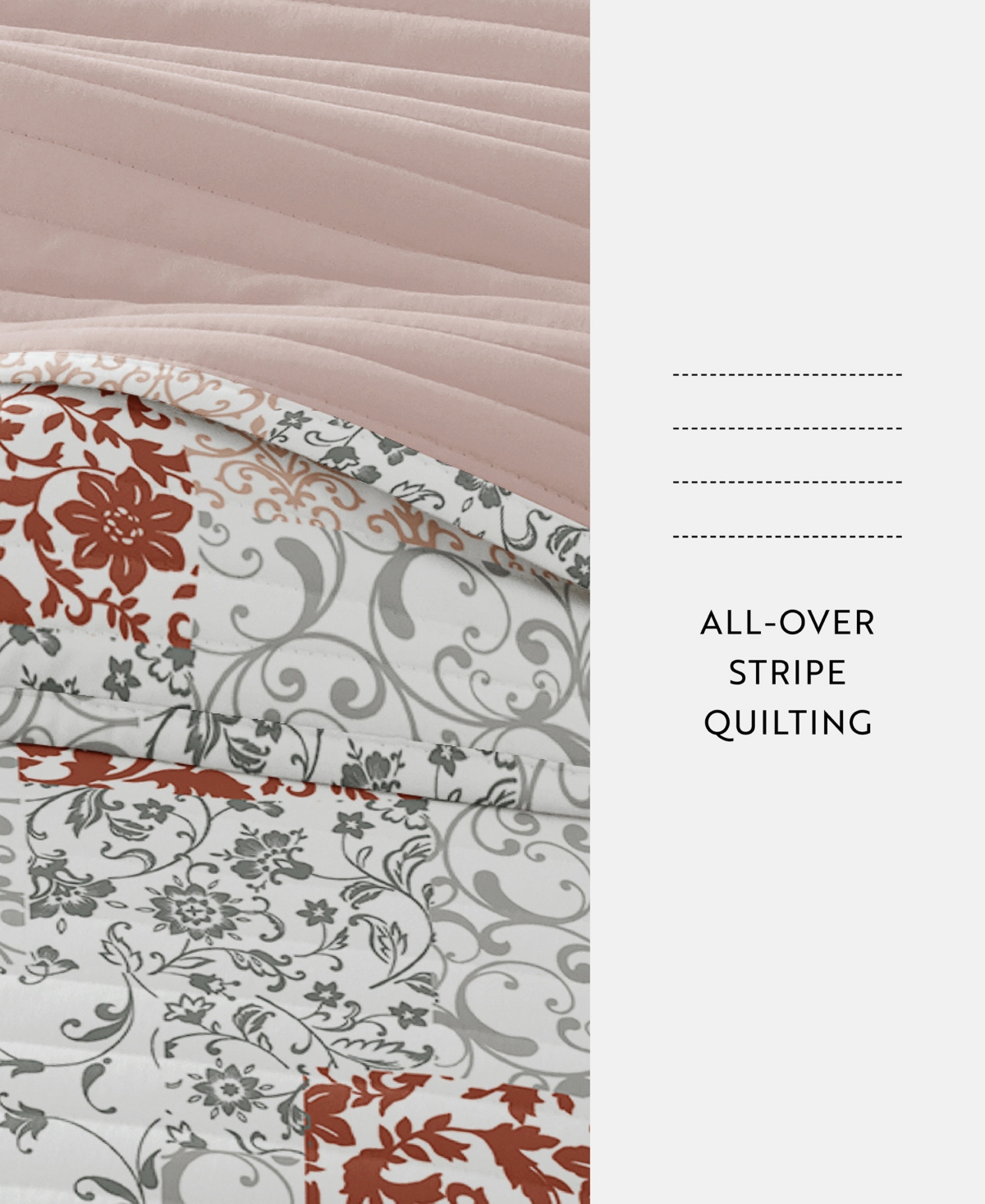 ienjoy Home Scrolled Patchwork Reversible 3-Pc. Lightweight Quilt Set, King/California King