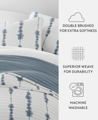 Shibori Reversible 3-Pc. Lightweight Quilt Set, King/California King