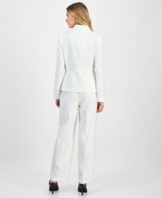 Women's Crepe Two-Button Jacket & Pull-On Pantsuit Set, Regular & Petite