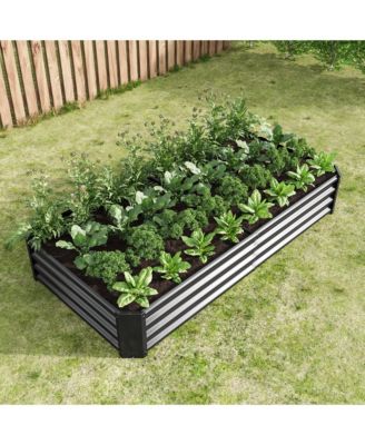 Raised Garden Bed Outdoor, 6×3×1ft , Metal Raised  Rectangle Planter Beds for Plants, Vegetables, and Flowers - Black