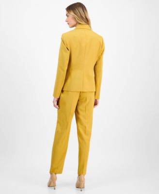 Women's Crepe One-Button Straight-Leg Pantsuit Set, Regular & Petite 