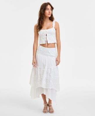 GUESS Women's Layered Floral Zurey Maxi Skirt - Macy's