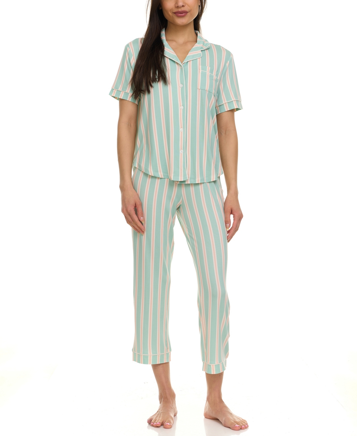 Women's Annie Printed Capri Pajama Set - Sage