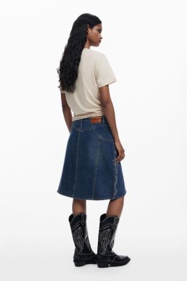 Women's Embroidered denim skirt