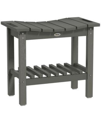 2-Tier Outdoor Side Table, Shower Bench with Handles