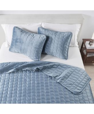 Linery & Co Velvet Dual-Sided Box-Stitched Quilt Set