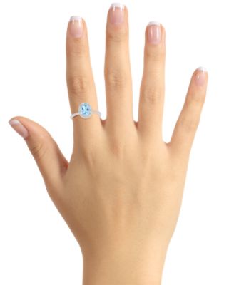 Lab-Created Ruby (1-1/4 ct. t.w.) & Lab-Created White Sapphire (1/5 ct. t.w.) Halo Ring in 10k White Gold (Also in Additional Gemstones)