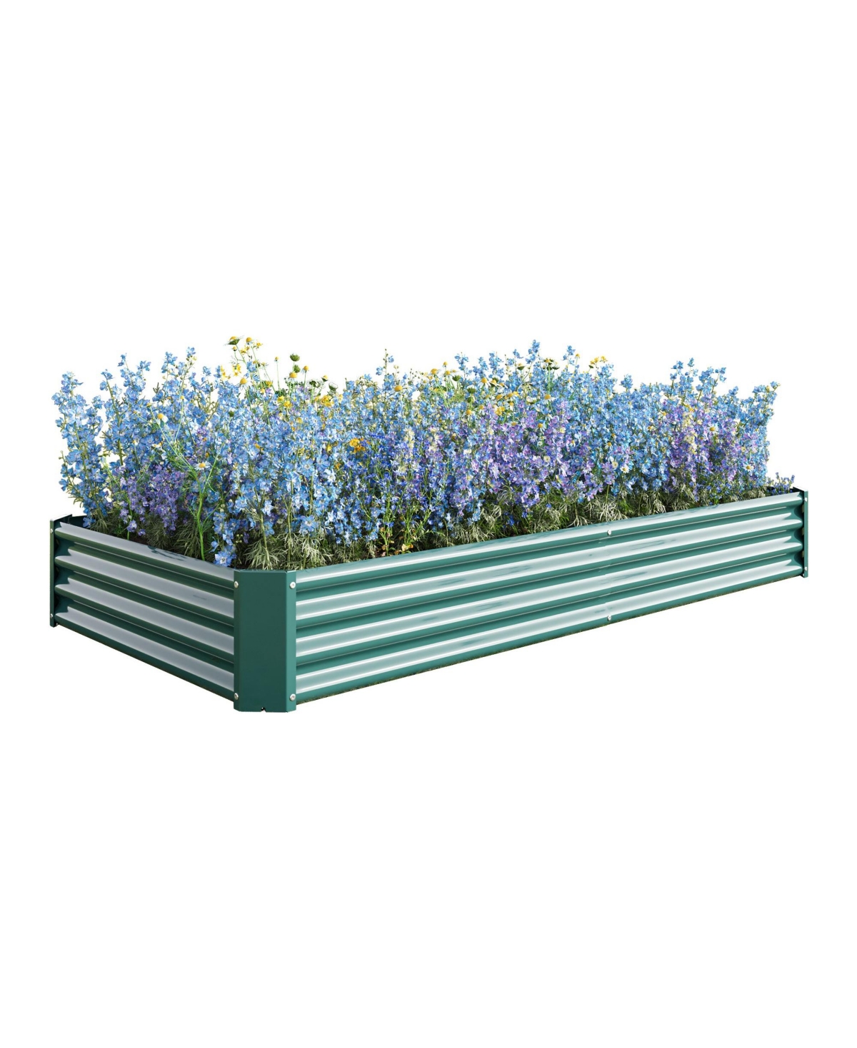 Raised Garden Bed Kit - Metal Raised Bed Garden 7.6x3.7x0.98ft for Flower Planters, Vegetables Herb Green