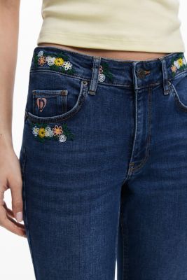 Women's Floral Skinny Jeans