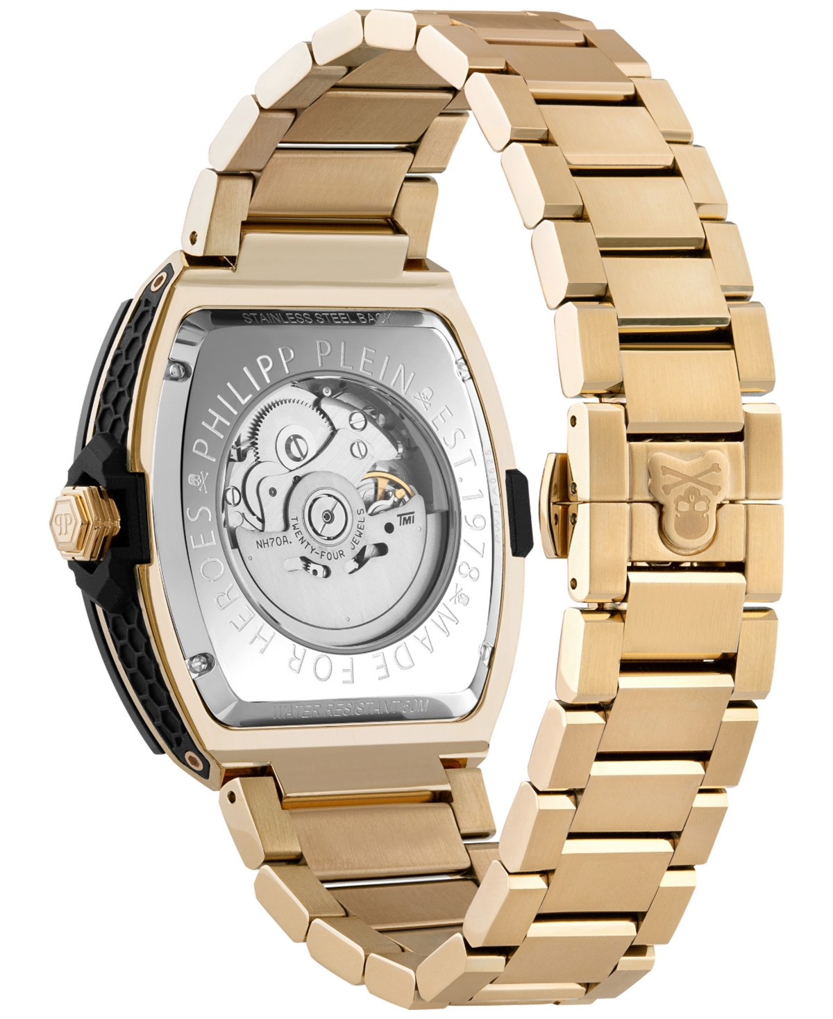 Philipp Plein Men's Automatic The Skeleton 2.0 Gold Ion Plated Bracelet Watch 44mm In Ip Yellow Gold