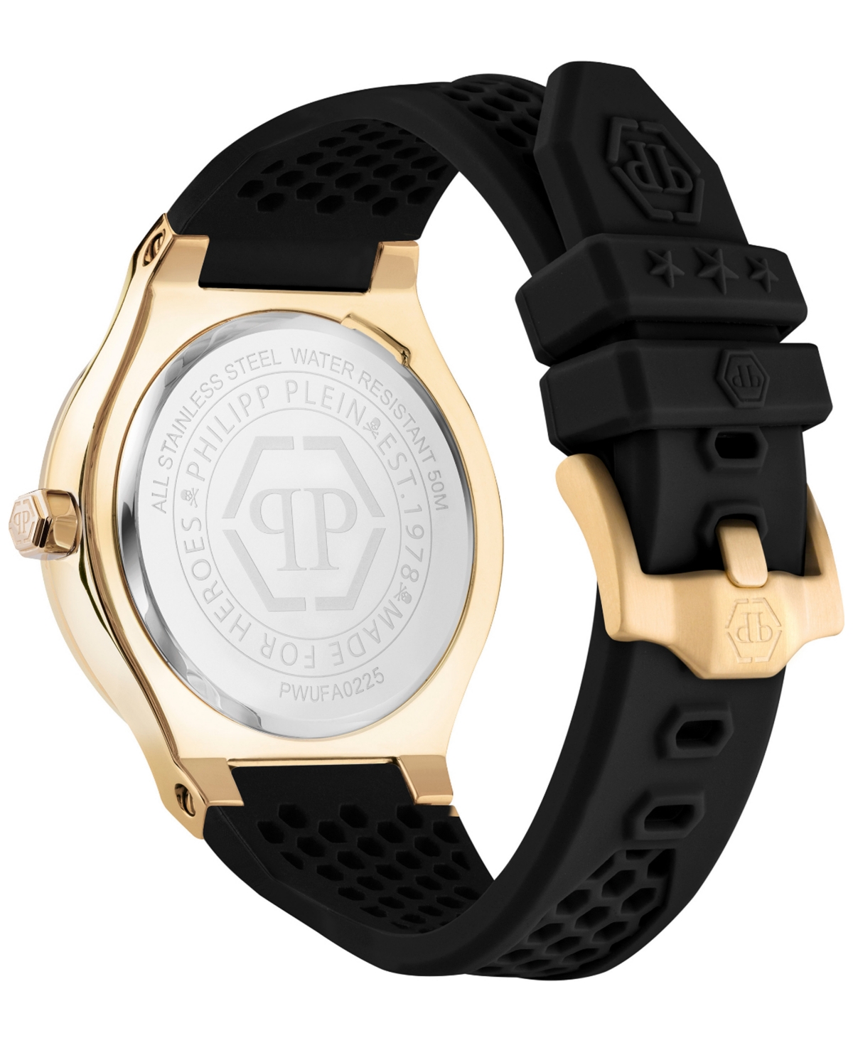 Philipp Plein Plein Underdog Silicone Watch In Ip Yellow Gold