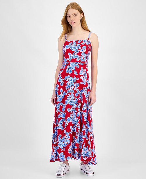 alfani Tommy Hilfiger Women's Athena Paisley-Print Tank Dress Women's Fashion Shoes & Accessories