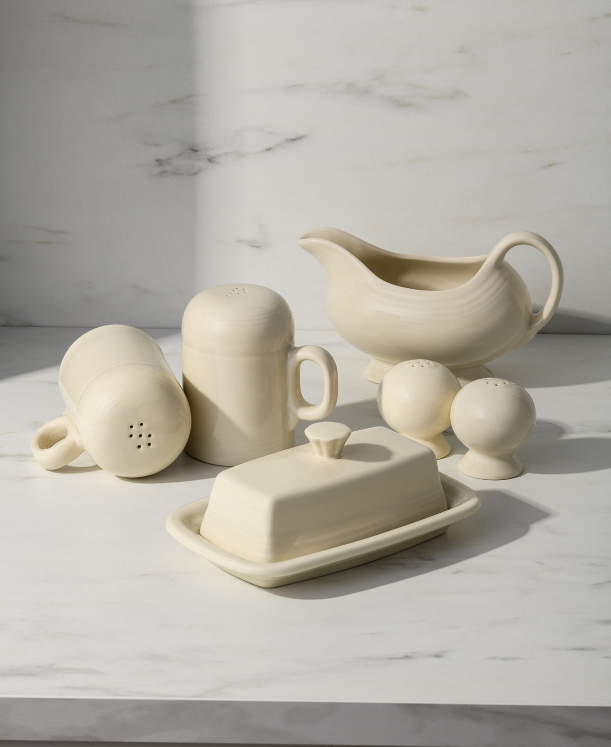 Fiesta Linen Rangetop Large Salt And Pepper Shaker Set In White