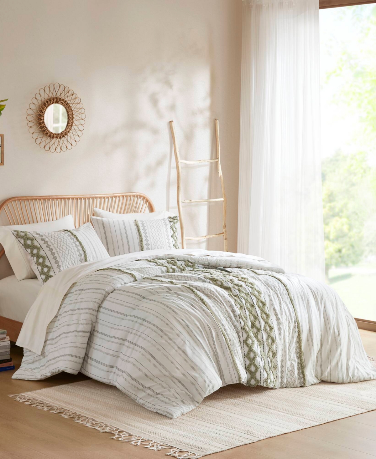 Ink+ivy Imani 3-pc. Duvet Cover Set, King/california King In Sage,ivory