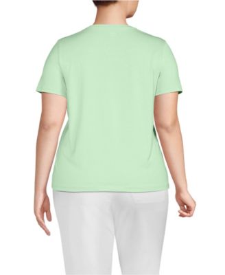 Plus Size Relaxed Supima Cotton V-Neck T-Shirt