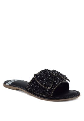 Rag and Co Womens Pipa Big Bow Beaded Flats
