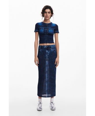 Women's Denim-effect skirt