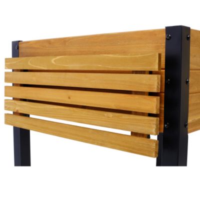 52.7inch x 23.6inch x 29.5inch Raised Garden Bed Metal Leg Wood Planter Box with Folding Storage Shelf