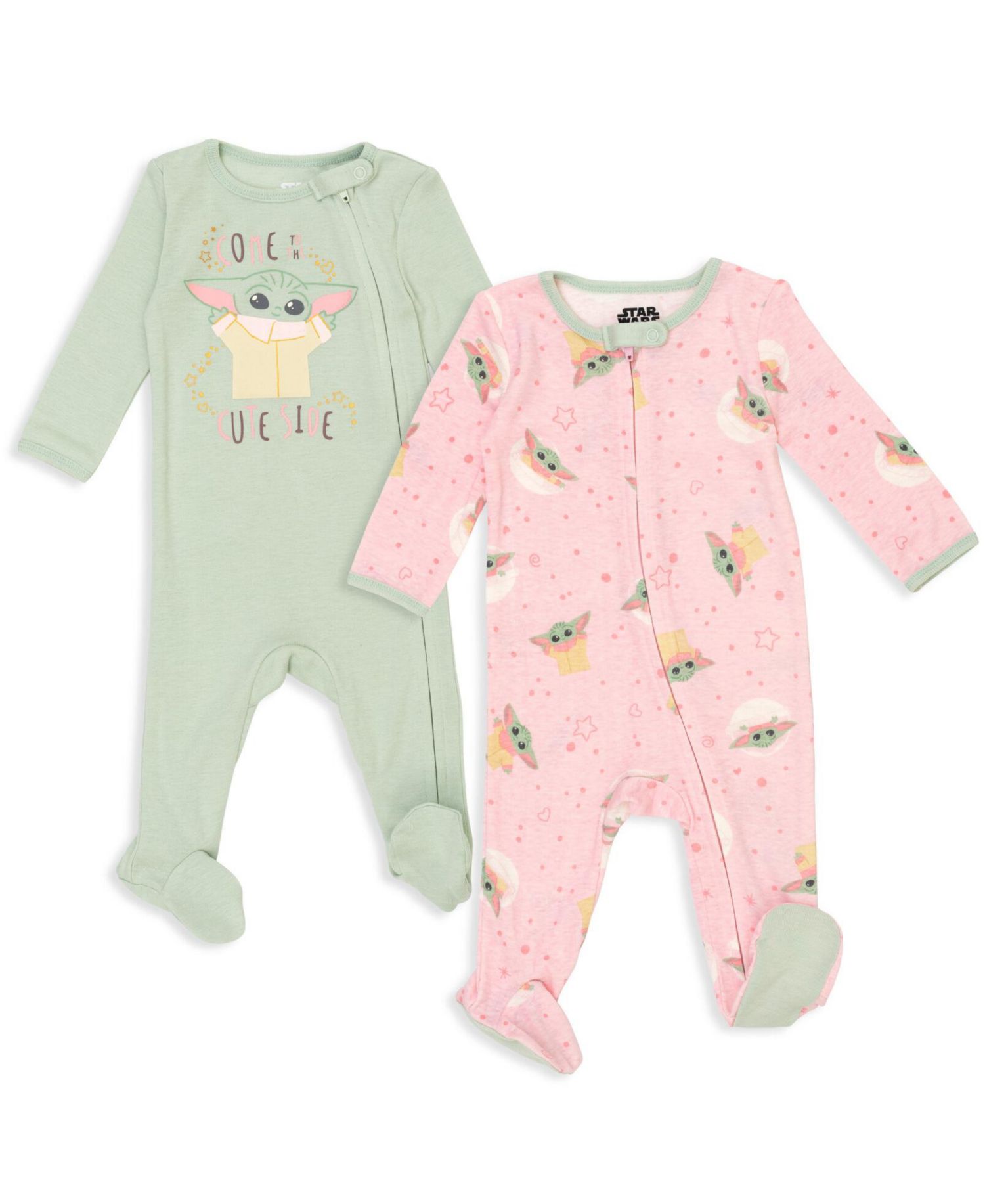 Baby Girls The Mandalorian Grogu 2-Pack Footed One Piece Sleep N' Play