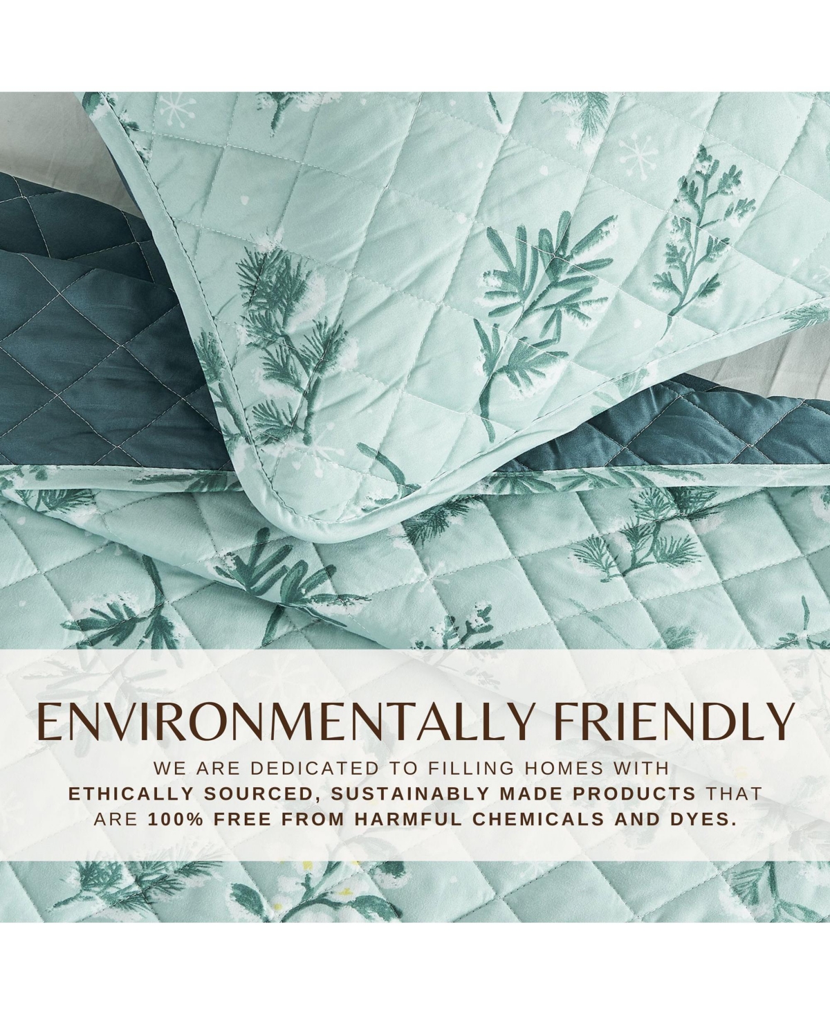 Linery & Co. Reversible Microfiber Winter-Printed Quilt Set with Shams