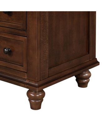 1 Count 3-Drawer Storage Wood Cabinet, End Table with Pull out Tray