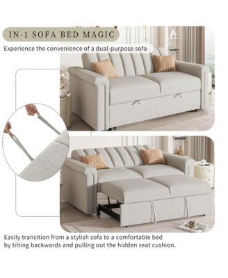 Convertible Soft Cushion Sofa Pull Bed ,for Two People to Sit On