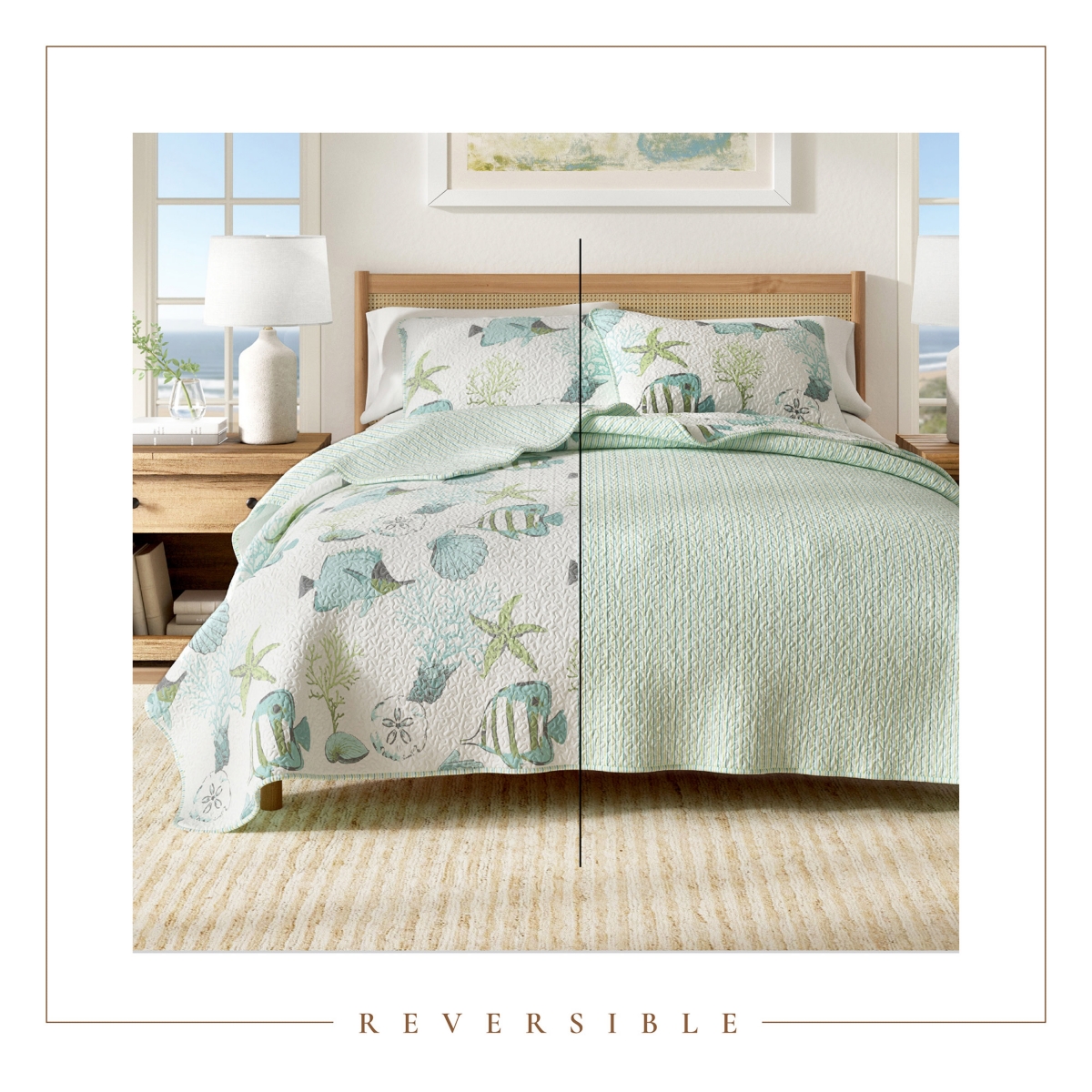 Linery & Co. Coastal Microfiber Quilt Set With Shams
