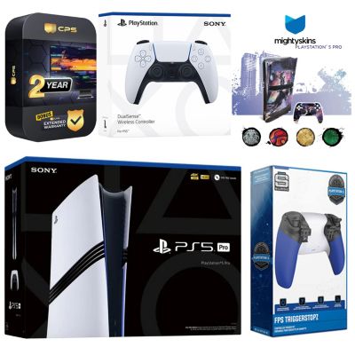 PlayStation 5 Pro with Extra Volcanic Red Controller, Trigger Stop Kit and MightySkins Decal Voucher Plus 2 Year CPS Extended Warranty