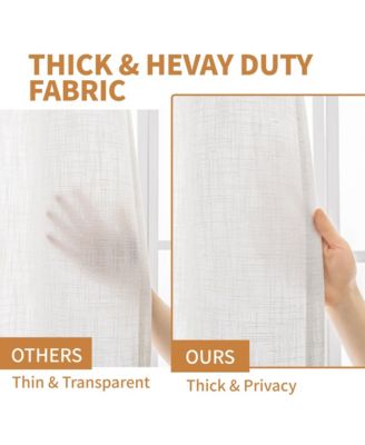 Linen Blend Privacy and Light Filtering Texture Grommet Pair 2 Panels