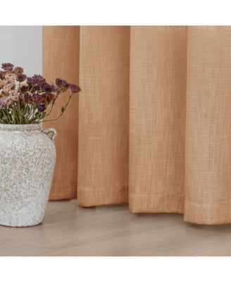 Linen Blend Privacy and Light Filtering Texture Grommet Pair 2 Panels