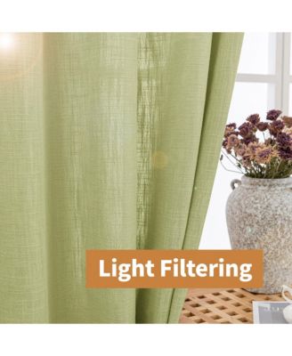 Linen Blend Privacy and Light Filtering Texture Grommet Pair 2 Panels