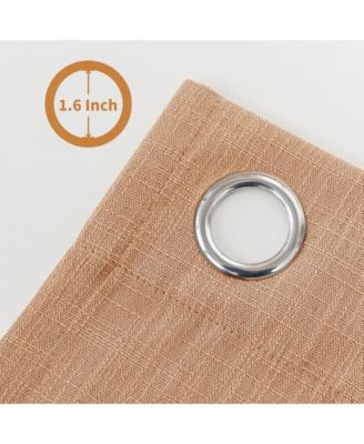 Linen Blend Privacy and Light Filtering Texture Grommet Pair 2 Panels