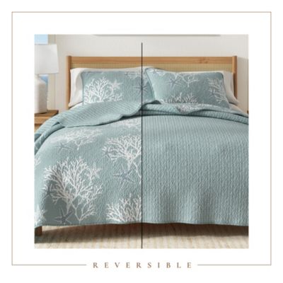 Coastal Microfiber Quilt Set With Shams
