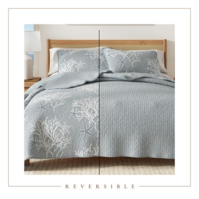 Coastal Microfiber Quilt Set With Shams
