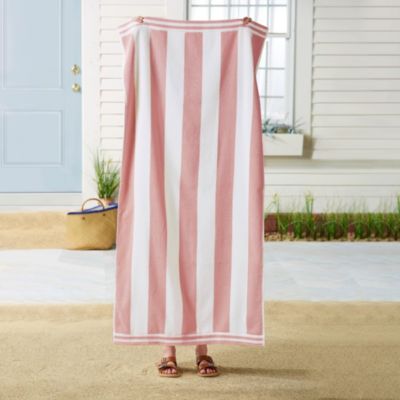 100% Cotton Velour Cabana Stripe 4-Pc. Beach Towel Set, 35" x 70"
