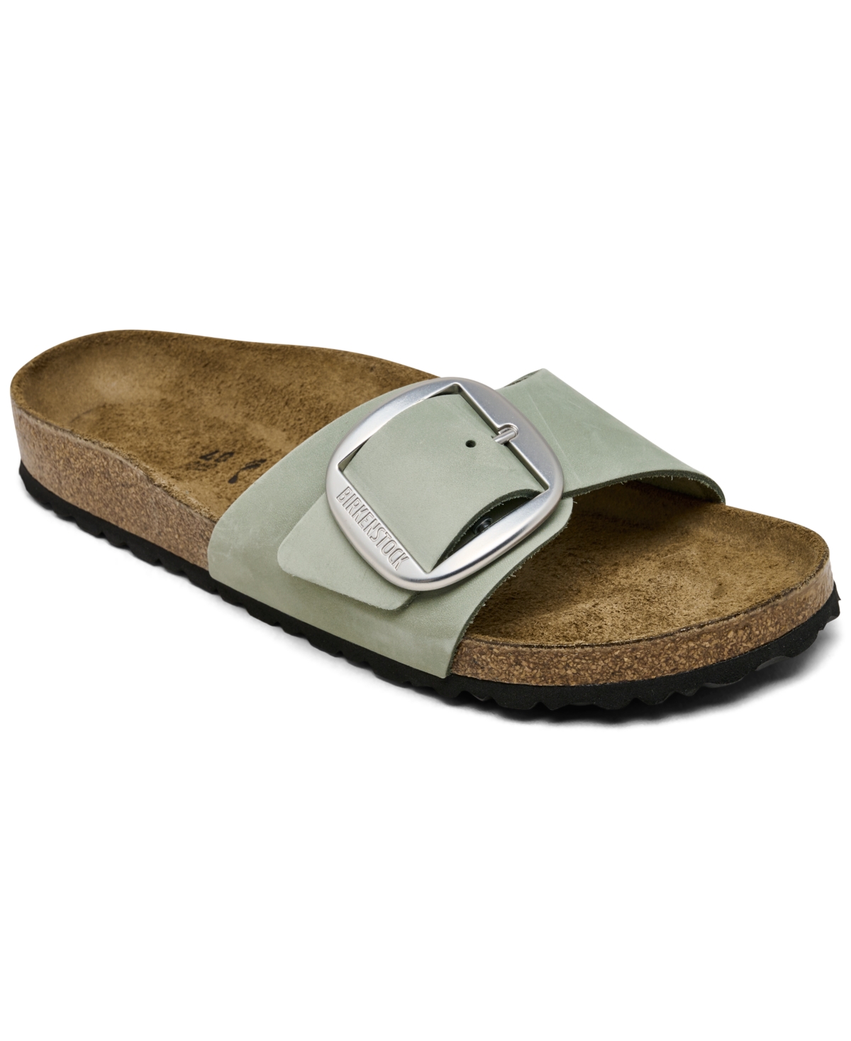 Birkenstock Madrid Big Buckle Slide Sandal In Pure Sage
