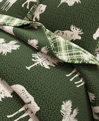 Deer & Trees Microfiber Quilt Set with Shams