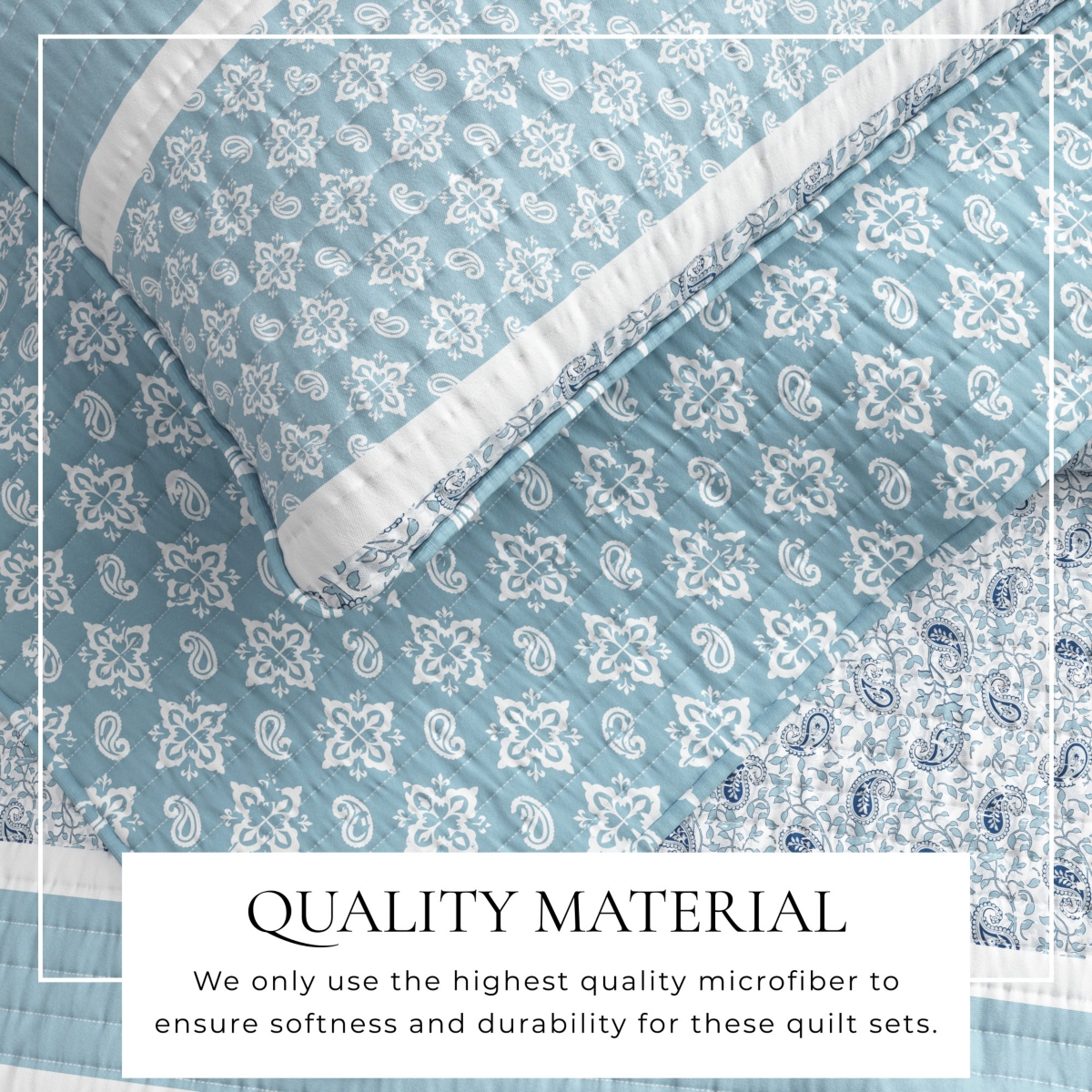 Linery & Co. Stripe Paisley Microfiber Quilt Set With Shams