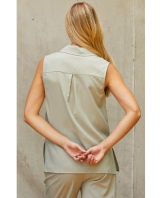 Women's Lisa Sleeveless Button Up Tee