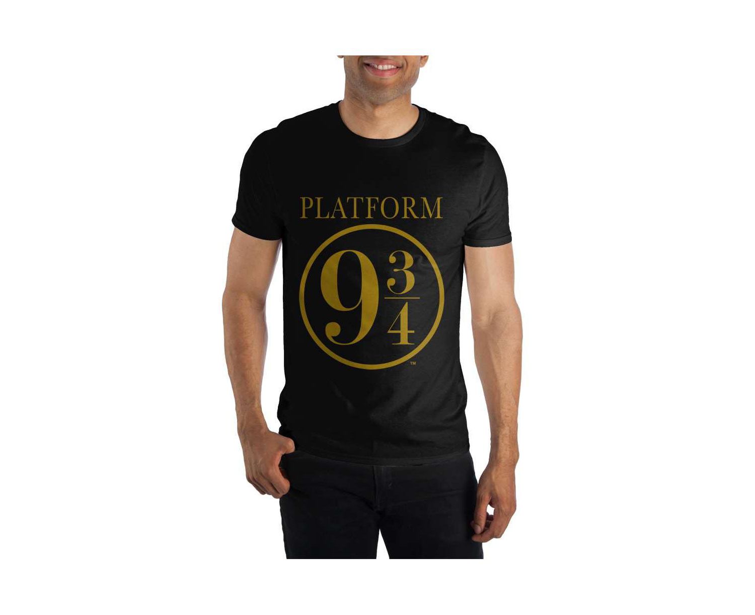 Big & Tall Hogwarts Express Platform Nine and Three-Quarters 9 3/4 Black Tee T-Shirt Shirt-4XL