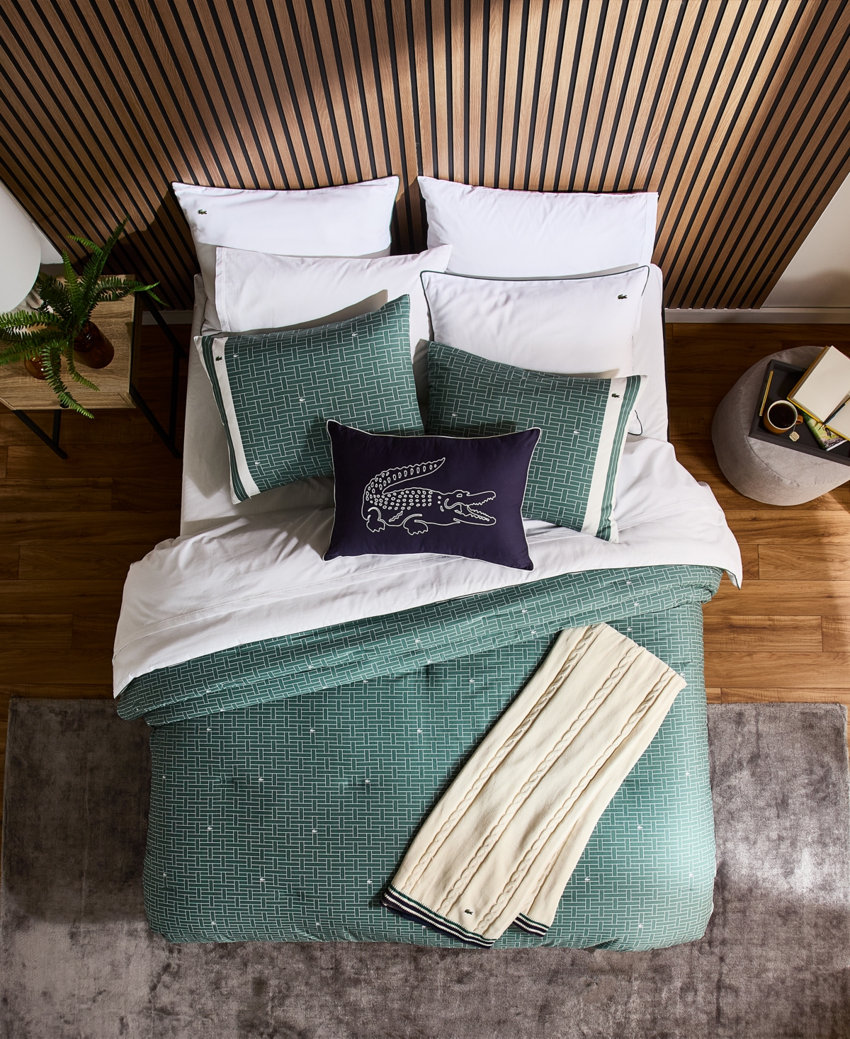 Lacoste Home Heritage Geo Cotton 3-Pc. Comforter Set