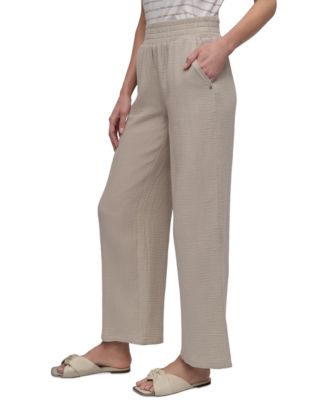DKNY Jeans Women's High-Rise Gauze Straight-Leg Pants - Macy's